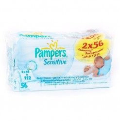 Салфетки влажные детские, Pampers (Памперс) №112 сенситив сменный блок